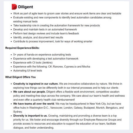 Diligent - inclusive job ad examples