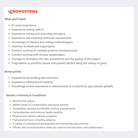 diverse job ads crowdstrike